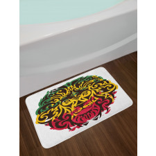 Ethiopian Wild Lion Head Bath Mat