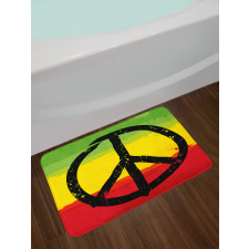 Grunge Hippie Peace Sign Bath Mat