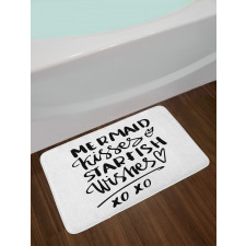 Mermaid Kiss Starfish Words Bath Mat