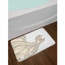 Floral Horse Galloping Bath Mat