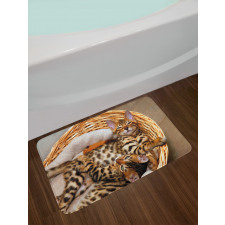 Bengal Cats in Basket Bath Mat