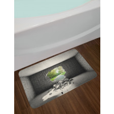 Concrete Room Hole Exit Bath Mat