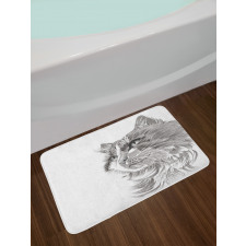 Cat Portrait Kitten Bath Mat