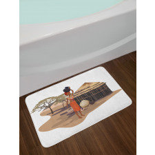 Woman with Pot Bath Mat