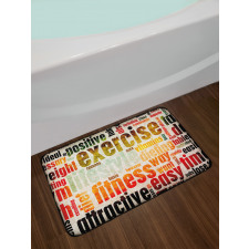 Grunge Frame with Words Bath Mat