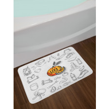 Live Healthy Theme Bath Mat