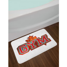 Vibrant Gym Sign Star Bath Mat