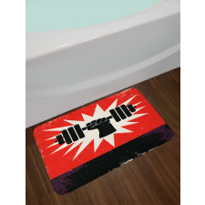 Grunge Dumbbell Lift Bath Mat