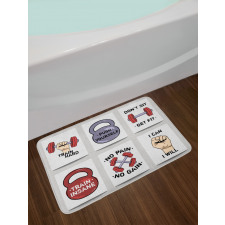 Cartoon Motivational Bath Mat