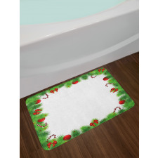 Pine Red Bows Bath Mat