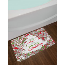 Santa Snowman Wishes Bath Mat