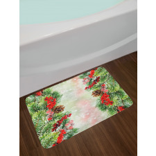 Vivid Branches Blurry Bath Mat