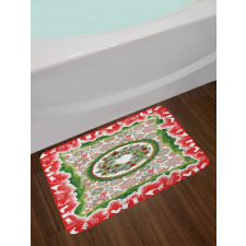 Fir Wreath Ornaments Bath Mat