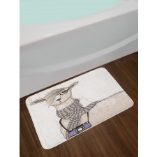 Hipster Lama Camera Bath Mat