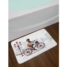 Young Girl in Paris Bath Mat