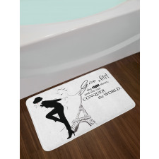 Dancing Woman Words Bath Mat