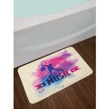 Rock Star and Guitar Bath Mat