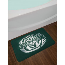 Grunge Art Words Circle Bath Mat