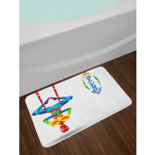 Aerial Yoga Fractal Body Bath Mat
