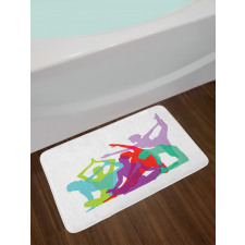 Poses Female Silhouettes Bath Mat