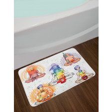 Men in Watercolors Sketch Bath Mat