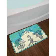 Elephant Hamsa Taj Mahal Bath Mat