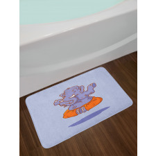 Cartoon Elephant Figure Bath Mat