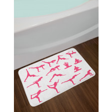 Pink Silhouettes Flexing Bath Mat