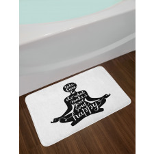 Silhouette with Writing Bath Mat