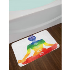 Woman with Chakra Bath Mat