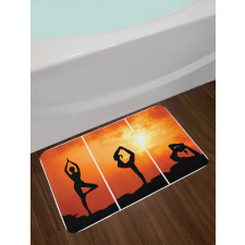 Women Practice at Sunset Bath Mat