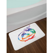 Watercolors Birds Music Bath Mat