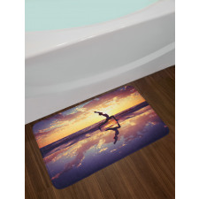 Woman on Beach Dramatic Bath Mat