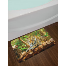 Jaguar on Wood Wild Feline Bath Mat