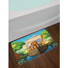Floating Boat with Animals Bath Mat