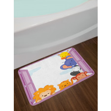 Animals Peeping Window Bath Mat