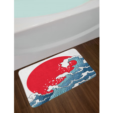 Red Sun Tsunami Bath Mat