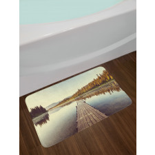 Wooden Pier on the Lake Bath Mat