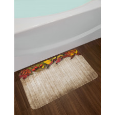 Dry Leaves Berries Vivid Bath Mat