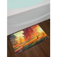 Misty Day in the Forest Bath Mat