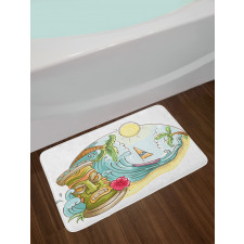 Cartoon Beach Bath Mat