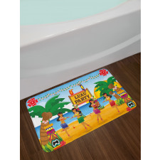 Luau Party Dance Bath Mat