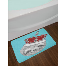 Sloth with Imperial Crown Bath Mat