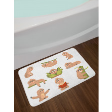 Different Posed Animals Bath Mat