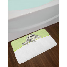Idle Sloth Abstract Green Bath Mat
