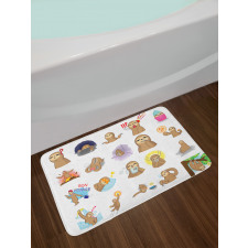 Manga Style Characters Bath Mat