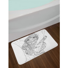 Animal Floral Detail Bath Mat