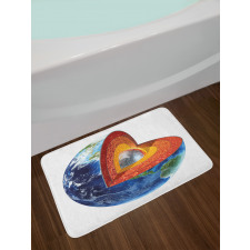 Earth Inner Core Science Bath Mat