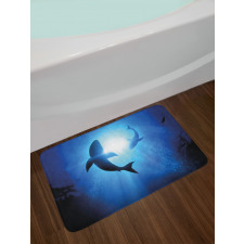 Fishes Circling in Ocean Bath Mat