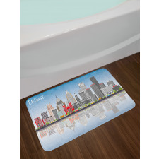 Cityscape Skyscrapers Bath Mat